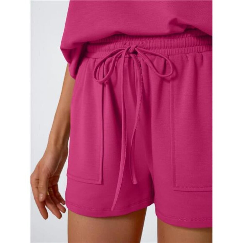 Round Neck Cap Sleeve Top and Shorts Set - Picture 2 of 16